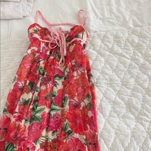 Free People Pink & Red Floral Maxi Dress